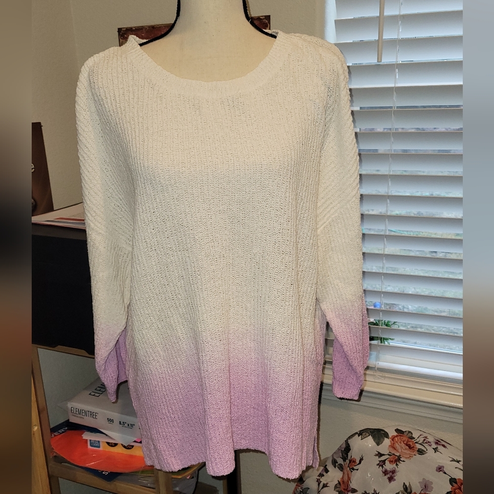 Adyson Parker plus size 3X hombre sweater. NWT. Pink/White